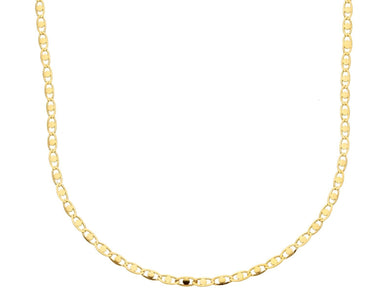 18K YELLOW GOLD FLAT CHAIN NECKLACE 2mm SMALL EYES OVALS WITH CIRCLES, 18