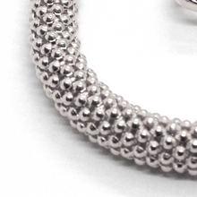 Load image into Gallery viewer, 18k white gold basket rounded big 5mm tubular basket popcorn chain necklace 18&quot;.
