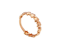 Load image into Gallery viewer, SOLID 18K ROSE GOLD BAND RING, ROW OF ROUNDED PUFFED 3mm STARS, STAR, SIZABLE.
