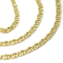 Load image into Gallery viewer, 18K YELLOW GOLD CHAIN TYGER EYE LINKS THICKNESS 3mm, 0.12&quot; LENGTH 50cm, 19.7&quot;
