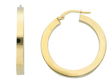 Load image into Gallery viewer, 18K YELLOW GOLD CIRCLE EARRINGS DIAMETER 20 MM WITH SQUARE TUBE   MADE IN ITALY.
