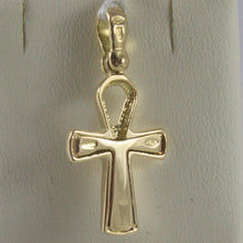 Load image into Gallery viewer, SOLID 18K YELLOW GOLD CROSS, CROSS OF LIFE, ANKH, DIAMOND, 1.02 IN MADE IN ITALY.
