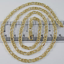 Load image into Gallery viewer, 18K YELLOW GOLD CHAIN 4 MM FLAT CLASSIC EYE OVAL LINK 19.70 INCH MADE IN ITALY.
