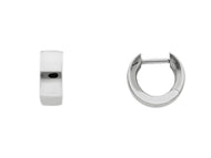 18K WHITE GOLD HOOPS SMALL EARRINGS DIAMETER 12mm SQUARE TUBE THICKNESS 4.5mm.