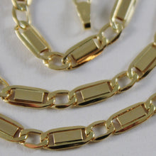 Load image into Gallery viewer, 18k yellow gold chain flat gourmette alternate 4 mm oval link 23.6 made in Italy.
