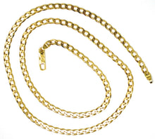 Load image into Gallery viewer, SOLID 18K GOLD GOURMETTE CUBAN CURB LINKS CHAIN 4mm, 24&quot;, STRONG BRIGHT NECKLACE.
