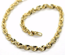 Load image into Gallery viewer, 18K YELLOW GOLD ROPE CHAIN, 23.6 INCHES BRAIDED INFINITE FACETED ALTERNATE LINK
