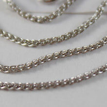 Load image into Gallery viewer, SOLID 18K WHITE GOLD SPIGA WHEAT EAR CHAIN 16 INCHES, 1.2 MM, MADE IN ITALY.
