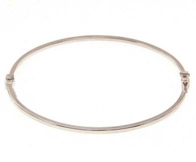 18K WHITE GOLD BRACELET, RIGID, BANGLE, SQUARE 2mm TUBE, SMOOTH, SAFETY CLOSURE.