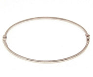 18K WHITE GOLD BRACELET, RIGID, BANGLE, SQUARE 2mm TUBE, SMOOTH, SAFETY CLOSURE.