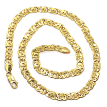 Load image into Gallery viewer, 18k yellow gold chain tiger eye infinity flat big links 8 mm, length 20&quot;, 50cm.
