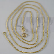 SOLID 18K YELLOW GOLD SPIGA WHEAT EAR CHAIN 16 INCHES, 1.2 MM, MADE IN ITALY.