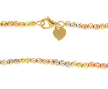 Load image into Gallery viewer, 18k white yellow rose gold chain finely worked 2.5 mm diamond cut balls, 18&quot;.
