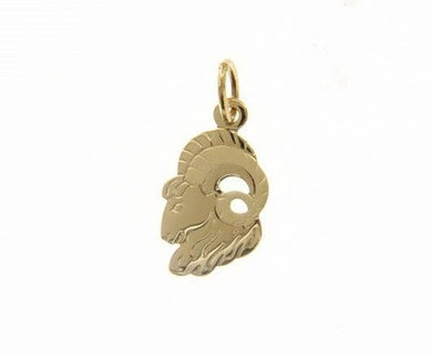 solid 18k yellow gold zodiac sign pendant, zodiacal charm, satin, made in Italy.