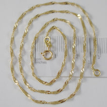 Load image into Gallery viewer, SOLID 18K YELLOW GOLD SINGAPORE BRAID ROPE CHAIN 16 INCHES, 2 MM MADE IN ITALY.
