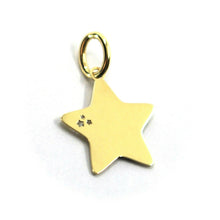 Load image into Gallery viewer, 18K YELLOW WHITE GOLD MEDAL 15mm STAR PENDANT, GUARDIAN ANGEL, STARS.
