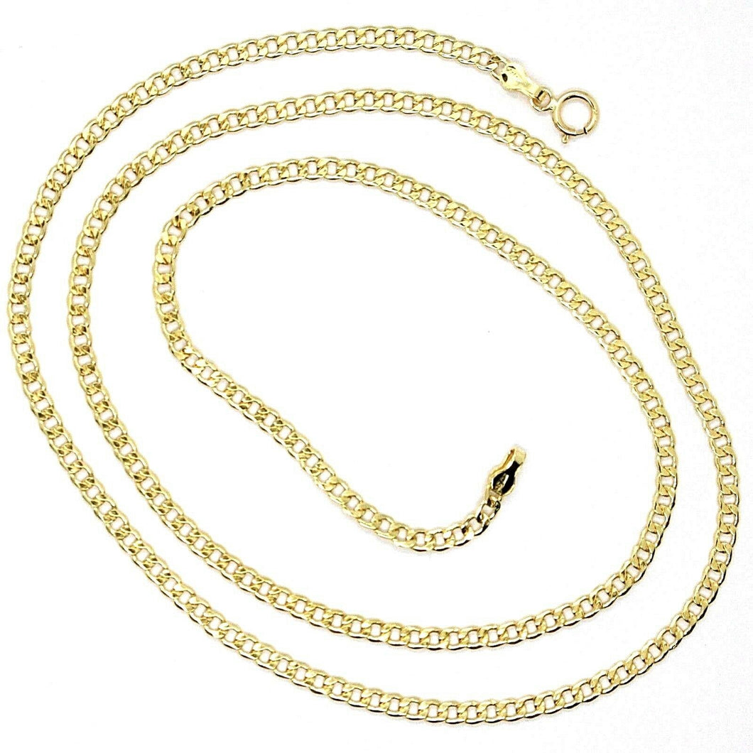 18K YELLOW GOLD GOURMETTE CUBAN CURB CHAIN 2 MM, 23.6 inches, NECKLACE.