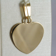 18K YELLOW GOLD HEART, PHOTO & TEXT ENGRAVED PERSONALIZED PENDANT 22 MM, MEDAL.