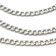 Load image into Gallery viewer, 18k white gold gourmette cuban curb chain 2 mm, 17.7 inches, necklace
