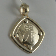 Load image into Gallery viewer, SOLID 9K YELLOW GOLD ANGEL PENDANT, SQUARE ANGEL MEDAL, MADE IN ITALY, 9KT
