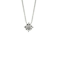 18K WHITE GOLD ORSINI NECKLACE WITH DIAMOND 0.06 & VENETIAN CHAIN MADE IN ITALY.