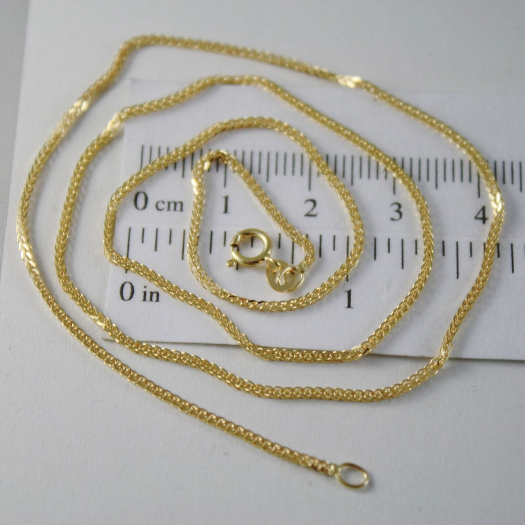 SOLID 18K YELLOW GOLD CHAIN NECKLACE 1.1 MM EAR LINK, 19.69 INCHES MADE IN ITALY.