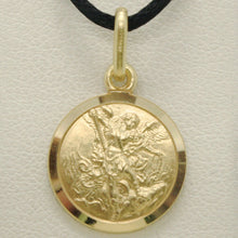 Load image into Gallery viewer, SOLID 18K YELLOW GOLD SAINT MICHAEL ARCHANGEL 13 MM MEDAL, PENDANT MADE IN ITALY
