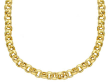 Load image into Gallery viewer, 18k yellow gold chain 17.7&quot; necklace, big round circle rolo dome puffed 6mm link.
