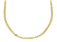 18K YELLOW GOLD SOLID CHAIN SQUARED CABLE 2.5mm OVAL LINKS, 24