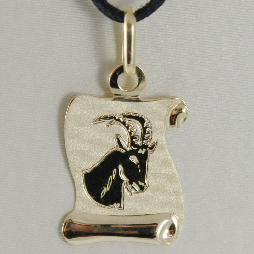 18k yellow gold zodiac sign medal capricorn parchment engravable made in Italy.