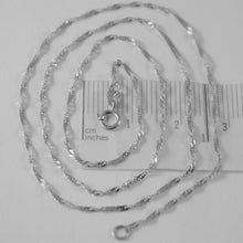Load image into Gallery viewer, 18k white gold mini singapore braid rope chain 16 inches 1.2 mm made in Italy.
