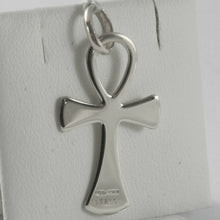 Load image into Gallery viewer, SOLID 18K WHITE GOLD CROSS, CROSS OF LIFE, ANKH, SHINY, 1.26 INCH MADE IN ITALY.
