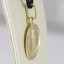 Load image into Gallery viewer, 18k yellow gold our Senora Lady of Fatima, Virgin Mary round medal pendant, 15 mm.
