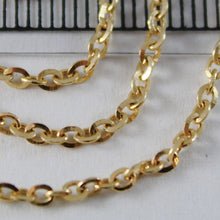 Load image into Gallery viewer, 18K YELLOW GOLD CHAIN MINI 2 MM ROLO OVAL MIRROR LINK 15.75 INCHES MADE IN ITALY
