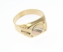 Load image into Gallery viewer, 18K YELLOW WHITE ROSE GOLD BAND MAN RING RECTANGULAR OVAL SATIN MADE IN ITALY.
