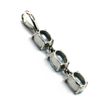 Load image into Gallery viewer, solid 18k white gold triple oval natural aquamarine carats 2.10, 29mm pendant.
