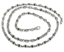 Load image into Gallery viewer, 18k white gold chain sailor&#39;s nautical navy mariner big oval 4mm link, 20&quot; 50cm
