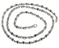 18k white gold chain sailor's nautical navy mariner big oval 4mm link, 20