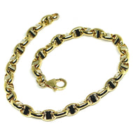 18k yellow white gold 5mm oval navy mariner nautical bracelet 8.3