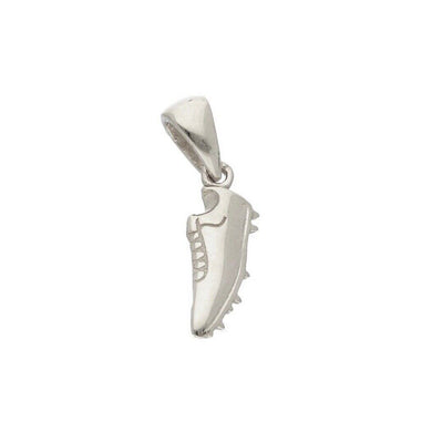 18K WHITE GOLD SMALL 10mm SOCCER SHOE PENDANT, MADE IN ITALY.