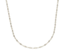 Load image into Gallery viewer, 18K WHITE GOLD CHAIN, SMALL 1.5mm FLAT POLISHED CROSSED OVALS, 19.7&quot; ITALY MADE.
