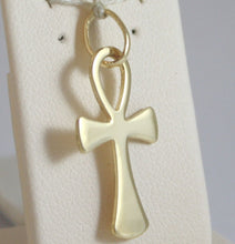 Load image into Gallery viewer, SOLID 18K YELLOW GOLD, ANKH CROSS OF LIFE PENDANT, LENGTH 1,1 IN MADE IN ITALY.
