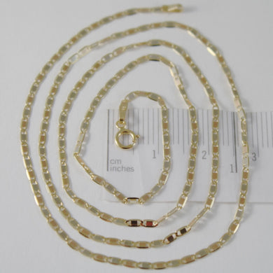 18K YELLOW WHITE ROSE GOLD FLAT BRIGHT OVAL CHAIN 24 INCHES, 2 MM MADE IN ITALY.