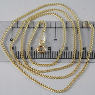 18K YELLOW GOLD CHAIN MINI GOURMETTE LINK 1 MM, 19.70 INCHES MADE IN ITALY.