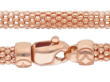 Load image into Gallery viewer, 18k rose gold basket rounded big 5mm tubular basket popcorn chain necklace 20&quot;.
