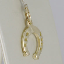 Load image into Gallery viewer, 18K YELLOW GOLD HORSESHOE CHARM PENDANT SMOOTH LUMINOUS BRIGHT MADE IN ITALY
