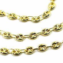 Load image into Gallery viewer, 9K YELLOW GOLD NAUTICAL MARINER CHAIN OVALS 4 MM THICKNESS, 20 INCHES, 50 CM
