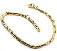 18K YELLOW GOLD BRACELET ROUNDED ALTERNATE TUBE LINKS, length 21 cm, 8.2 inches.