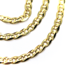 Load image into Gallery viewer, solid 18k yellow gold chain flat boat mariner oval nautical big 5mm link, 60 cm 24&quot;.
