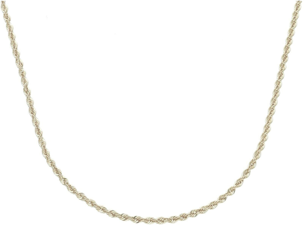 SOLID 18K WHITE GOLD CHAIN NECKLACE 1.5mm ROPE BRAIDED 45cm 18